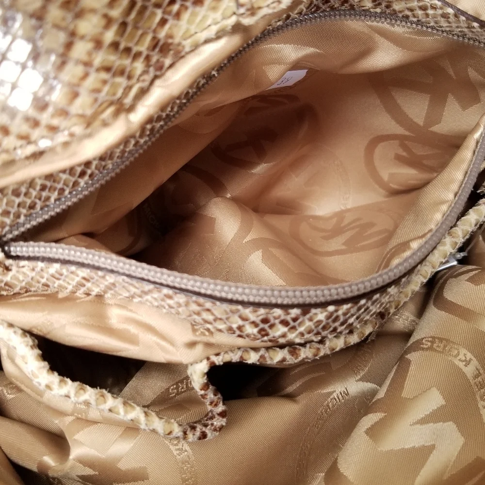 NWT Michael Kors Beverly Large Python Satchel
